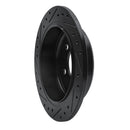 R1 93-98 Jeep Grand Cherokee Rear Right Drilled & Slotted Black Brake Rotor