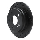 R1 94-98 Mercedes-Benz C280 Rear Left Drilled & Slotted Black Brake Rotor