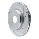 R1 2019-2025 Acura RDX Front Right Drilled & Slotted Silver Brake Rotor