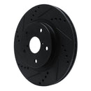 R1 -24 Subaru Forester Front Left Drilled & Slotted Black Brake Rotor