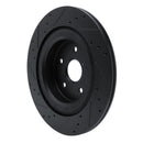 R1 -25 Subaru Ascent Rear Right Drilled & Slotted Black Brake Rotor