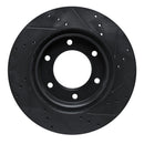 R1 19-25 Ford BRONCO Front Left Drilled & Slotted Black Brake Rotor