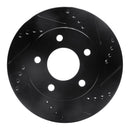 R1 83-96 Buick LeSabre Front Right Drilled & Slotted Black Brake Rotor