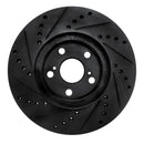R1 00-10 Pontiac Vibe Front Right Drilled & Slotted Black Brake Rotor
