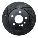 R1 91-99 Mercedes-Benz S320 Rear Right Drilled & Slotted Black Brake Rotor