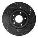 R1 03-05 Infiniti G35 Front & Rear Drilled & Slotted Black Brake Rotor Set