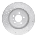 R1 11-14 Ford Mustang Front Drilled & Slotted Silver Brake Rotor Set