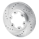 R1 85-02 Nissan Pickup Front Drilled & Slotted Silver Brake Rotor Set w/Optimum OE Pads and Hardware