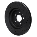 R1 09-10 Ford Taurus SHO Front Left Drilled & Slotted Black Brake Rotor