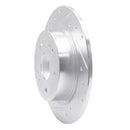 R1 2016-2025 Honda Accord Sedan Rear Left Drilled & Slotted Silver Brake Rotor