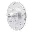 R1 97-99 Ford F-150 RWD Front Left Drilled & Slotted Silver Brake Rotor