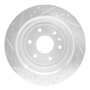 R1 13-19 Cadillac XTS Rear Right Drilled & Slotted Silver Brake Rotor
