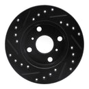 R1 91-99 Toyota Paseo Front Right Drilled & Slotted Black Brake Rotor
