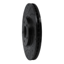 R1 07-17 Nissan Juke Front Left Drilled & Slotted Black Brake Rotor