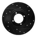 R1 74-78 Nissan 260Z Front Left Drilled & Slotted Black Brake Rotor
