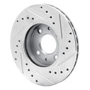 R1 88-06 Nissan Sentra Front Left Drilled & Slotted Silver Brake Rotor