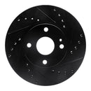 R1 90-03 Ford Escort Front Right Drilled & Slotted Black Brake Rotor