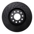 R1 99-04 Audi S6 Front Left Drilled & Slotted Black Brake Rotor