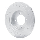 R1 75-82 Nissan 210 Front Left Drilled & Slotted Silver Brake Rotor