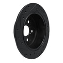 R1 86-93 Lexus ES250 Rear Right Drilled & Slotted Black Brake Rotor