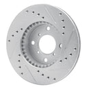 R1 99-07 Suzuki Aerio Front Left Drilled & Slotted Silver Brake Rotor