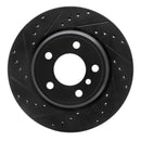 R1 02-06 BMW X5 Rear Left Drilled & Slotted Black Brake Rotor