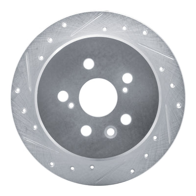 R1 86-93 Lexus ES250 Rear Left Drilled & Slotted Silver Brake Rotor