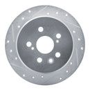 R1 86-93 Lexus ES250 Rear Left Drilled & Slotted Silver Brake Rotor