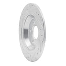 R1 15-23 Ford Mustang Rear Right Drilled & Slotted Silver Brake Rotor
