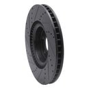 R1 12-18 Audi A8 Front Right Drilled & Slotted Black Brake Rotor