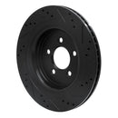 R1 15-23 Ford Mustang Rear Left Drilled & Slotted Black Brake Rotor