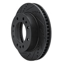 R1 06-11 Cadillac DTS Front Left Drilled & Slotted Black Brake Rotor