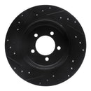 R1 03-05 Lincoln AVIATOR Rear Right Drilled & Slotted Black Brake Rotor