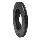 R1 90-97 Acura CL Front Right Drilled & Slotted Black Brake Rotor