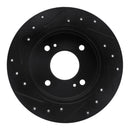 R1 90-06 Infiniti G20 Rear Right Drilled & Slotted Black Brake Rotor