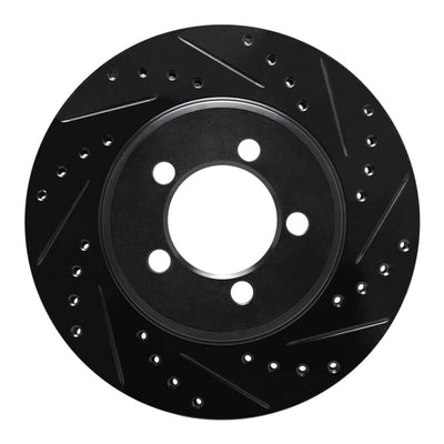 R1 65-72 Dodge Dart Front Right Drilled & Slotted Black Brake Rotor