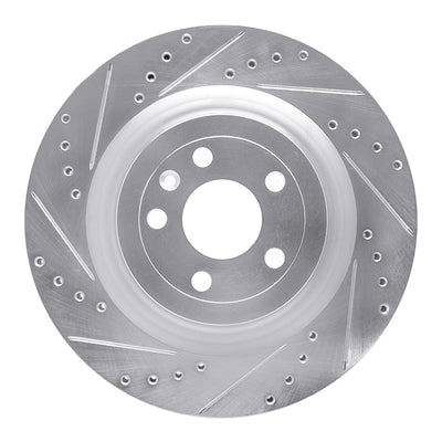 R1 13-19 Ford Police Interceptor Utility Front Left Drilled & Slotted Silver Brake Rotor