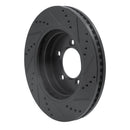 R1 06-10 Ford Explorer Front Left Drilled & Slotted Black Brake Rotor