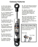 Ridetech 63-65 Buick Riviera Front HQ Shock / 5.75in Stroke / Extra Wide T-Bar/Stud - Single
