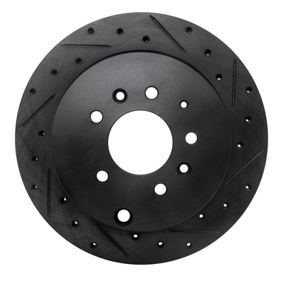 R1 07-12 Ford Edge Rear Right Drilled & Slotted Black Brake Rotor