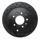 R1 07-12 Ford Edge Rear Right Drilled & Slotted Black Brake Rotor