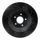 R1 08-14 Chrysler 200 Front Left Drilled & Slotted Black Brake Rotor