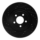 R1 05-23 Chrysler 300 Front & Rear Drilled & Slotted Black Brake Rotor Set