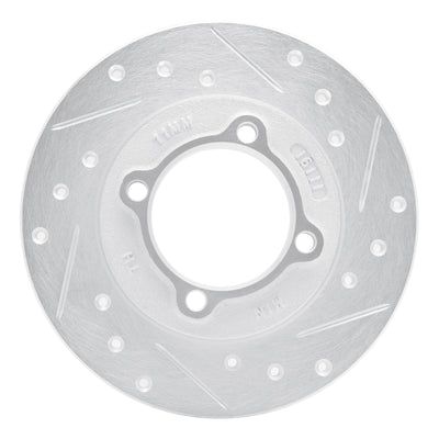 R1 88-93 Ford Festiva Front Right Drilled & Slotted Silver Brake Rotor