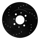 R1 90-14 Acura EL Front Drilled & Slotted Black Brake Rotor Set