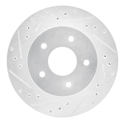 R1 87-89 Nissan 300ZX Turbo Rear Left Drilled & Slotted Silver Brake Rotor