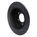 R1 07-15 Mitsubishi Outlander Rear Left Drilled & Slotted Black Brake Rotor