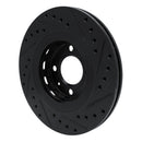 R1 90-93 Volkswagen CORRADO Front Left Drilled & Slotted Black Brake Rotor