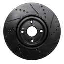 R1 16-25 Fiat 124 Spider Front Left Drilled & Slotted Black Brake Rotor