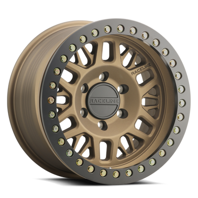 Raceline RT951B Ryno 17x9in/6x135 BP/-12mm Offset/87.1mm Bore - Bronze & Black Ring Beadlock Wheel